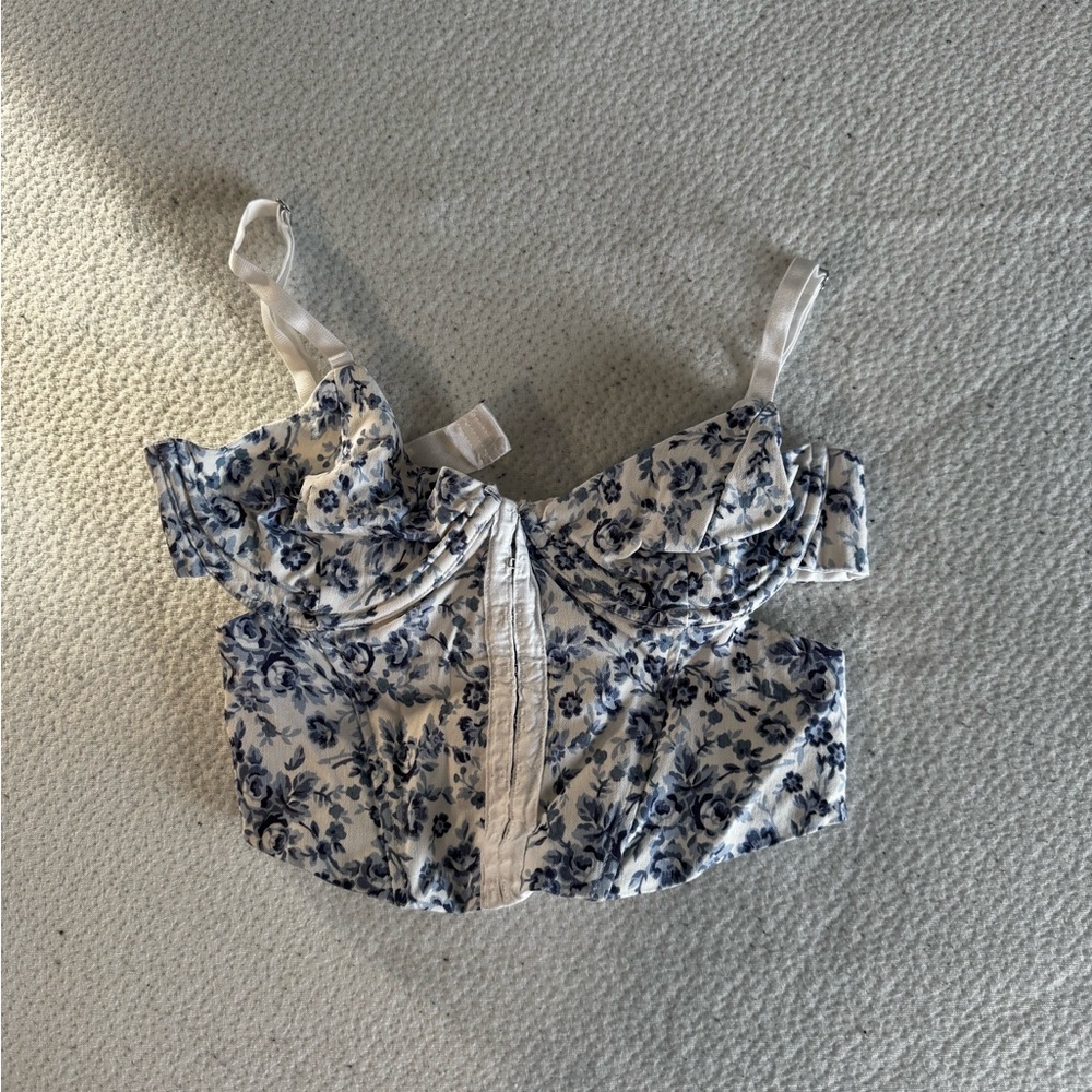 Garage Blue Floral Blouse